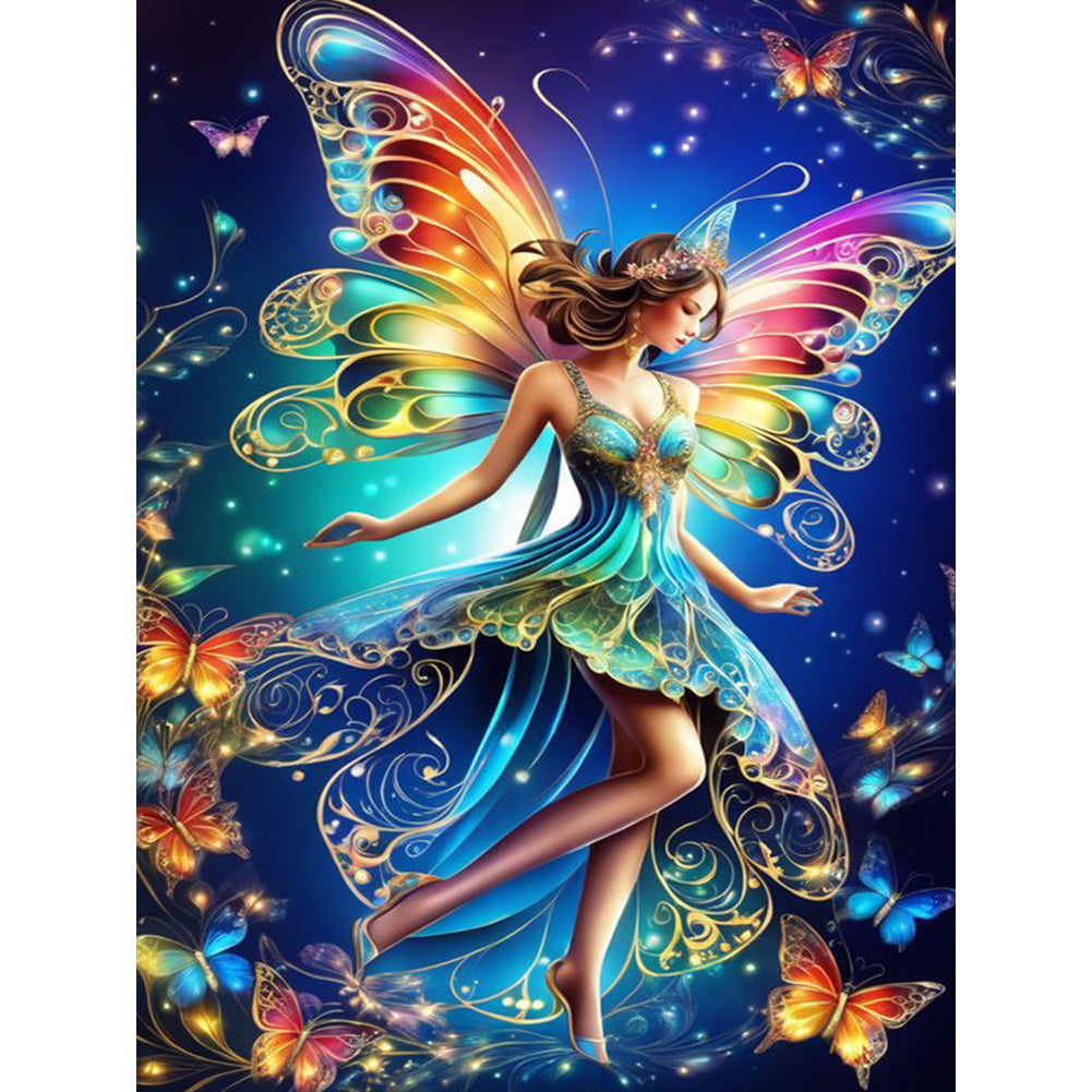 Butterfly Fairy - Full Round Drill Diamond Painting 30*40CM