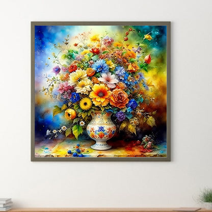Colorful Background Of Flowers - Full Round Drill Diamond Painting 40*40CM