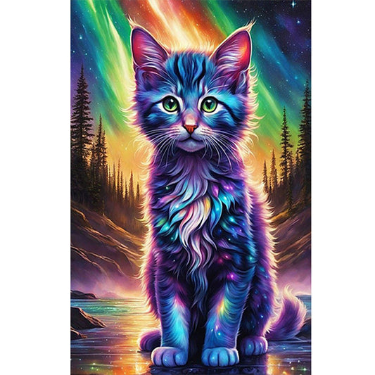 Aurora Kitten - Full Round Drill Diamond Painting 40*60CM