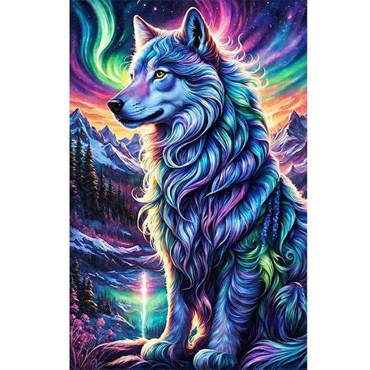 Aurora Wolf - Full Round Drill Diamond Painting 40*60CM