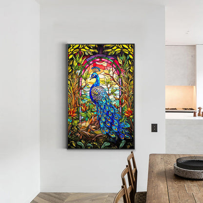 Glass Wind Peacock - Full Round Drill Diamond Painting 40*60CM