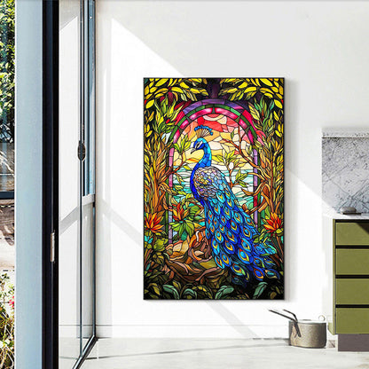 Glass Wind Peacock - Full Round Drill Diamond Painting 40*60CM