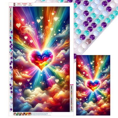 Fantasy Clouds Colorful Hearts - Full Round Drill Diamond Painting 40*70CM