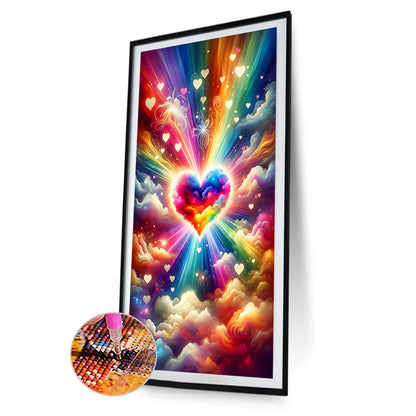 Fantasy Clouds Colorful Hearts - Full Round Drill Diamond Painting 40*70CM