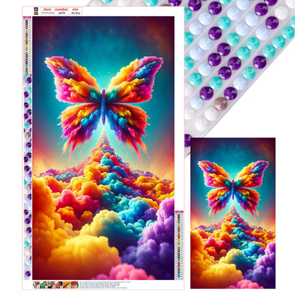 Fantasy Clouds Colorful Butterflies - Full Round Drill Diamond Painting 40*70CM