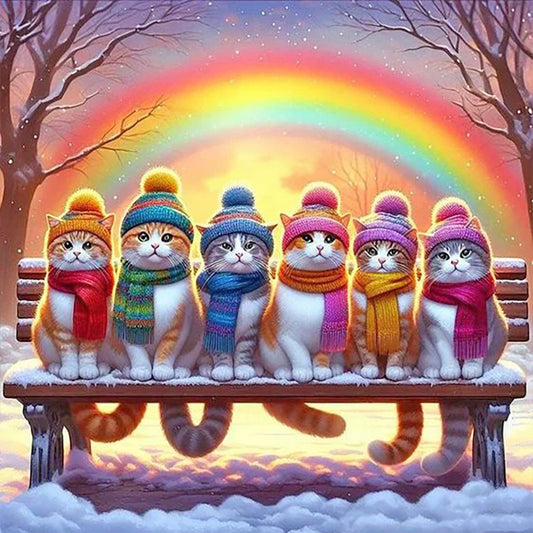 Rainbow Cat - Full Round Drill Diamond Painting 30*30CM