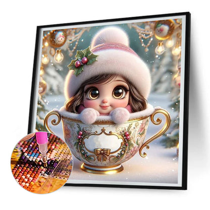 Teacup Girl - Full Round Drill Diamond Painting 30*30CM