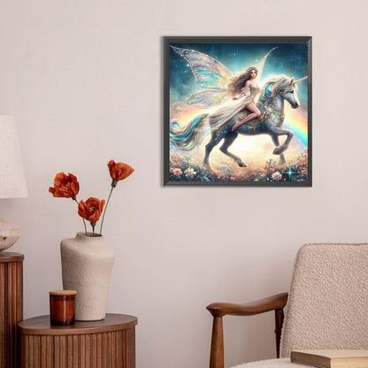 Unicorn And Girl - Full Round Drill Diamond Painting 30*30CM