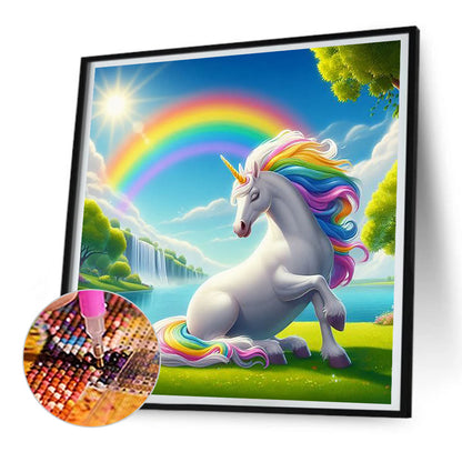 Garden Unicorn - Full Round Drill Diamond Painting 30*30CM