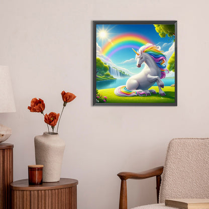 Garden Unicorn - Full Round Drill Diamond Painting 30*30CM