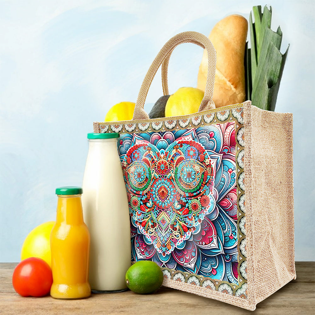 Linen DIY Flower Diamond Painting Purses for Women Adults Kids Craft (Heart)