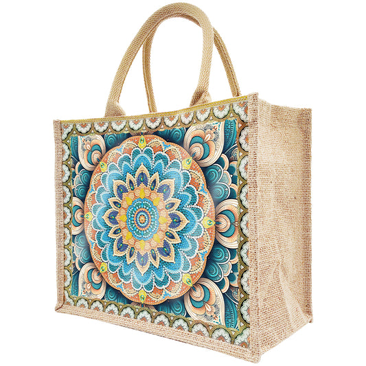 Linen DIY Flower Diamond Painting Purses for Women Adults Kids Craft (Mandala)