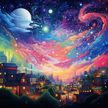 Fantasy World¡¤Dream Night - Full Round Drill Diamond Painting 30*30CM