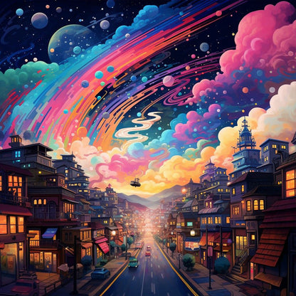 Fantasy World¡¤Planet Night - Full Round Drill Diamond Painting 30*30CM