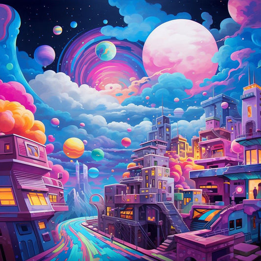 Fantasy World¡¤Planet Night - Full Round Drill Diamond Painting 30*30CM