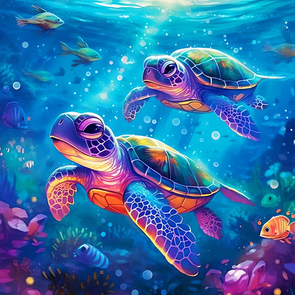 Sea Turtle - Full Round Drill Diamond Painting 30*30CM