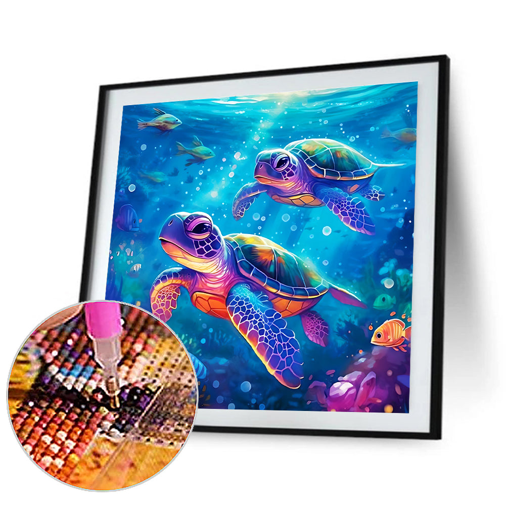 Sea Turtle - Full Round Drill Diamond Painting 30*30CM