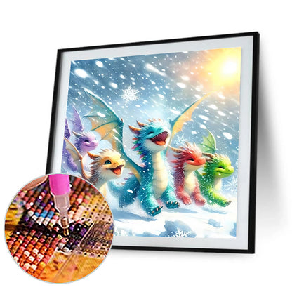 Colorful Dragon - Full Round Drill Diamond Painting 30*30CM