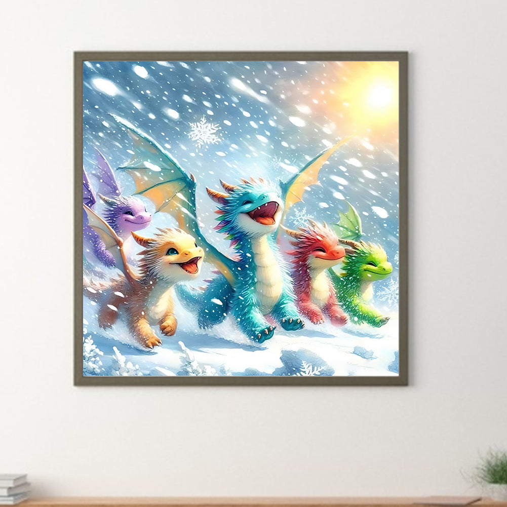 Colorful Dragon - Full Round Drill Diamond Painting 30*30CM