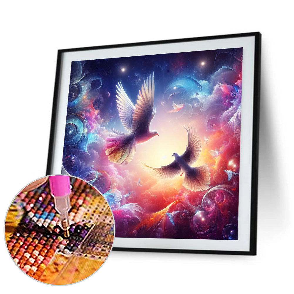 Phantom Cloud White Pigeon - Full Round Drill Diamond Painting 30*30CM