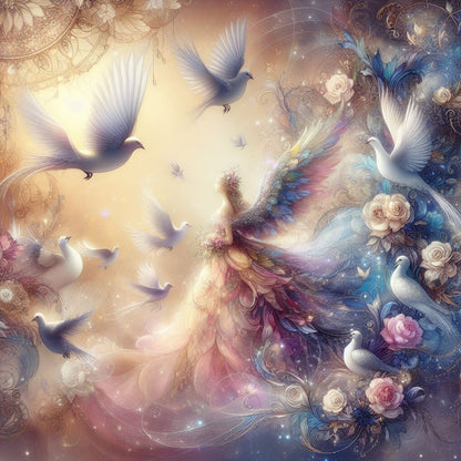Gorgeous White Dove - Full Round Drill Diamond Painting 30*30CM