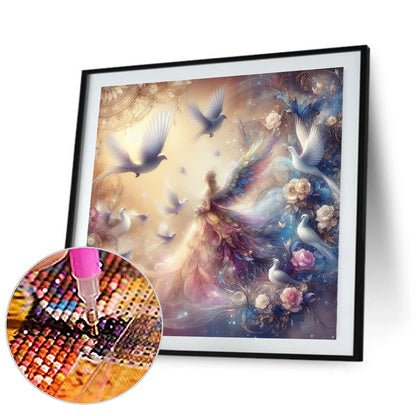 Gorgeous White Dove - Full Round Drill Diamond Painting 30*30CM