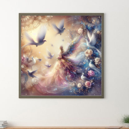 Gorgeous White Dove - Full Round Drill Diamond Painting 30*30CM