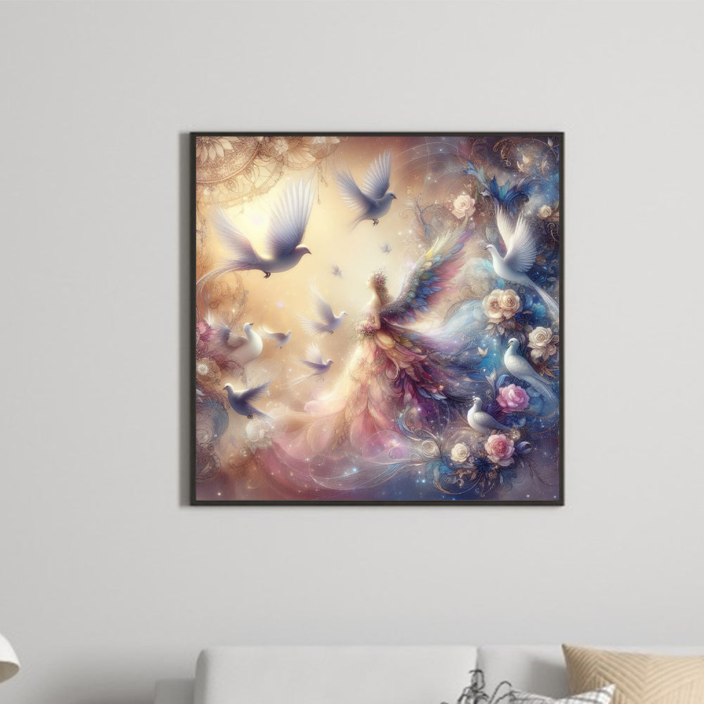 Gorgeous White Dove - Full Round Drill Diamond Painting 30*30CM