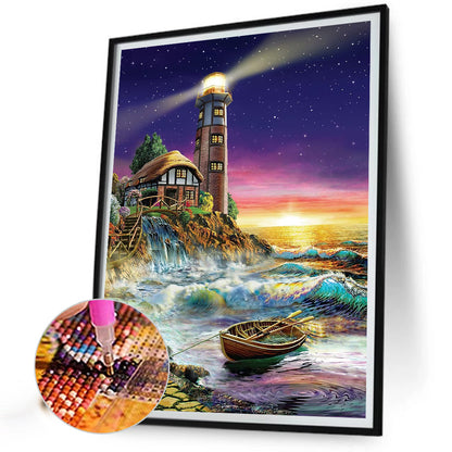 Seaside Lighthouse - Full Square Drill Diamond Painting 40*50CM