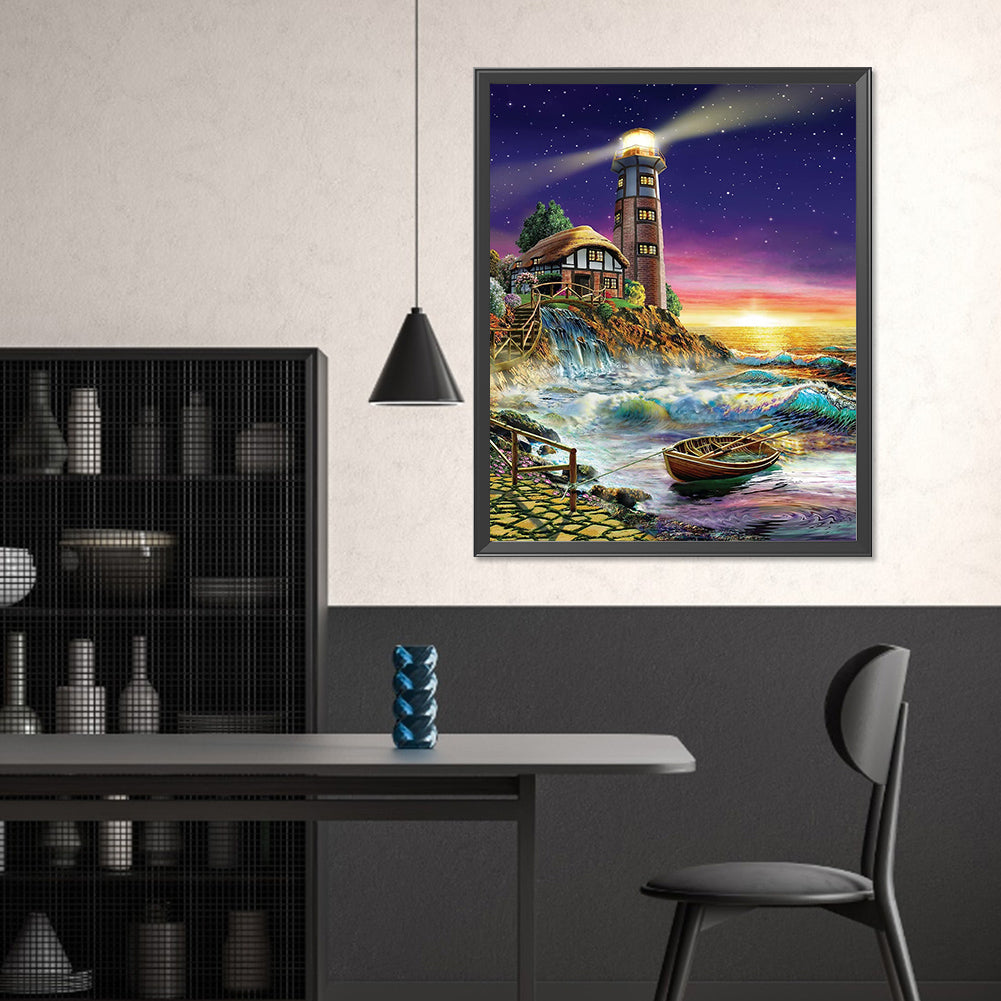 Seaside Lighthouse - Full Square Drill Diamond Painting 40*50CM