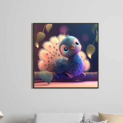 Cute Peacock - Full Round Drill Diamond Painting 30*30CM