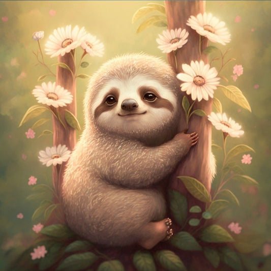 Sloth In Tree - Full Round Drill Diamond Painting 30*30CM