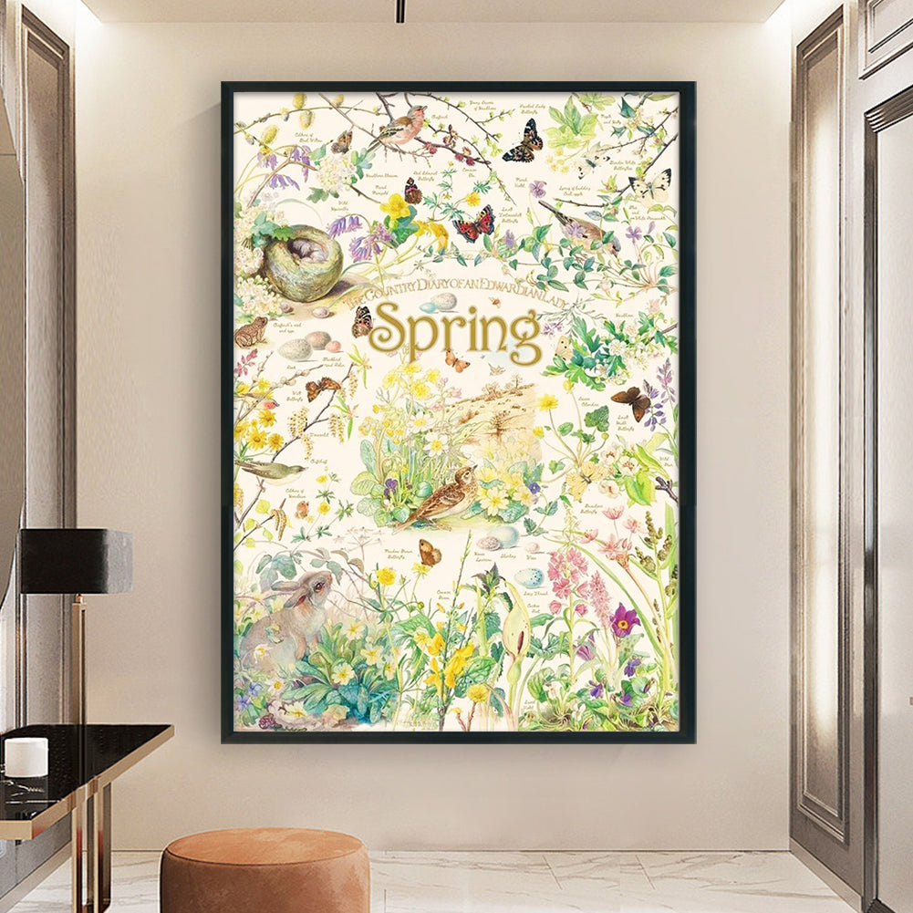 Spring Poster - 11CT Stamped Cross Stitch 40*60CM