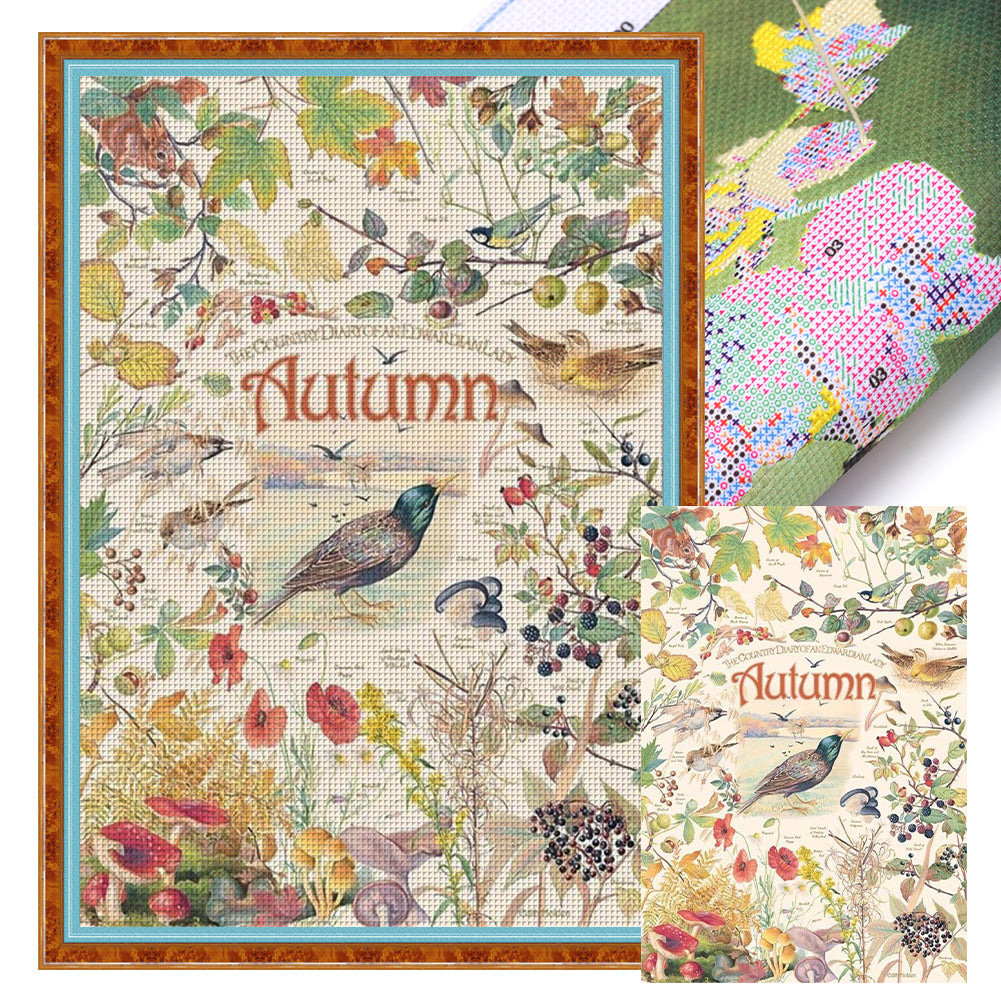 Autumn Poster - 11CT Stamped Cross Stitch 40*60CM