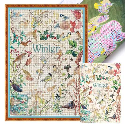 Winter Poster - 11CT Stamped Cross Stitch 40*60CM