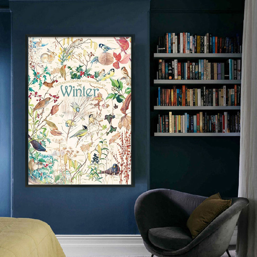 Winter Poster - 11CT Stamped Cross Stitch 40*60CM