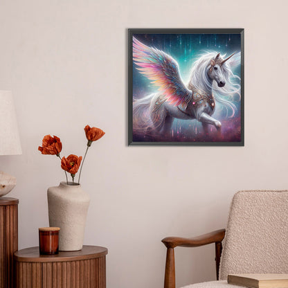 Colorful Feather Unicorn - Full Round Drill Diamond Painting 30*30CM