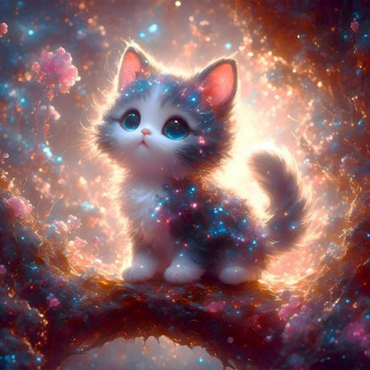 Beautiful Kitten - Full Round Drill Diamond Painting 30*30CM