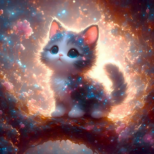 Beautiful Kitten - Full Round Drill Diamond Painting 30*30CM