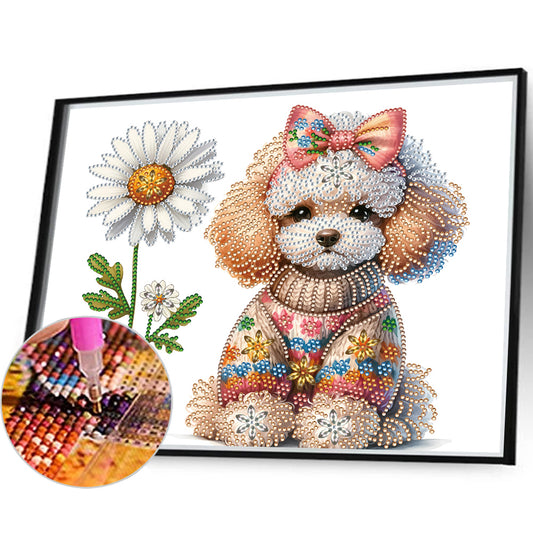 Teddy Dog - Special Shaped Drill Diamond Painting 35*30CM