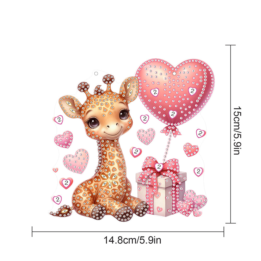 5D DIY Diamond Painting Dots Pendant Cute for Garden Window Decor (Giraffe)