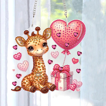 5D DIY Diamond Painting Dots Pendant Cute for Garden Window Decor (Giraffe)