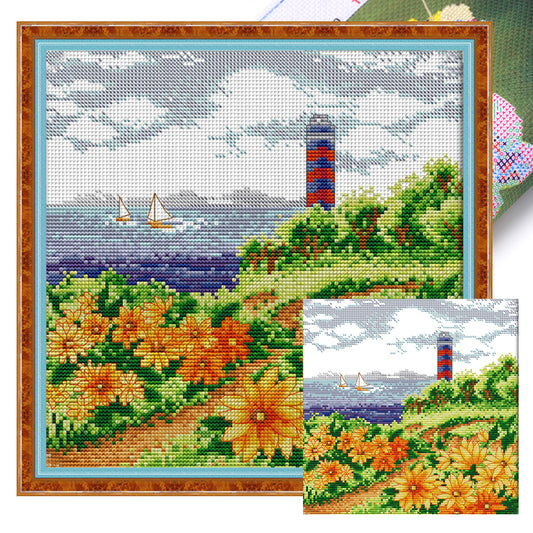 Korean Scenery (2) Summer - 14CT Stamped Cross Stitch 29*29CM(Joy Sunday)