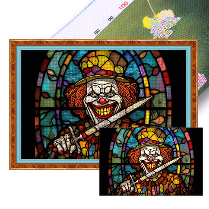 Glass Painting-Clown Man - 11CT Stamped Cross Stitch 60*40CM