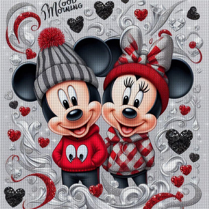 Mickey And Minnie - 11CT Stamped Cross Stitch 40*40CM