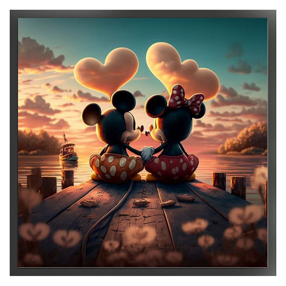 Mickey And Minnie - 11CT Stamped Cross Stitch 40*40CM