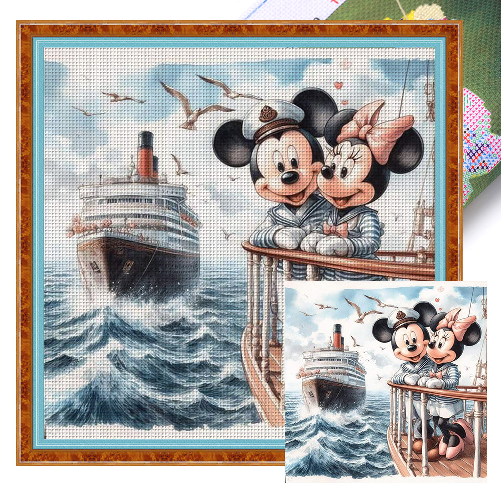 Mickey And Minnie - 11CT Stamped Cross Stitch 40*40CM