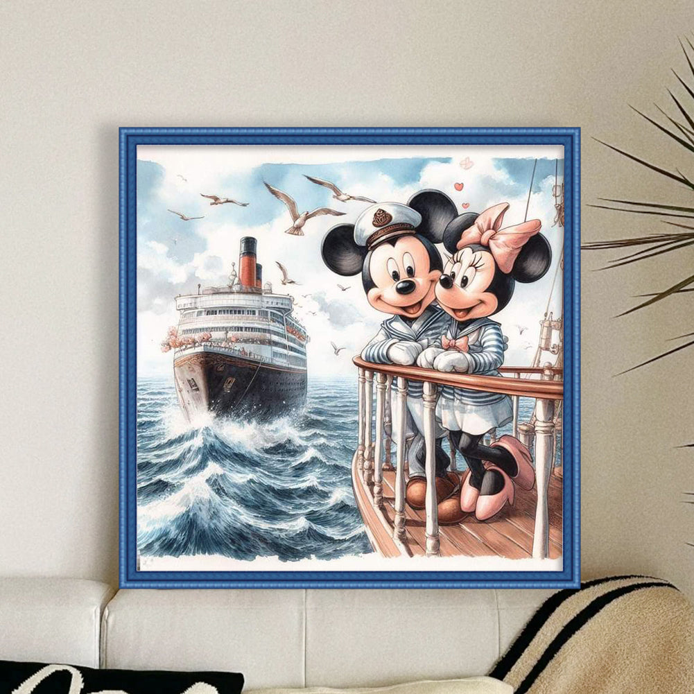 Mickey And Minnie - 11CT Stamped Cross Stitch 40*40CM