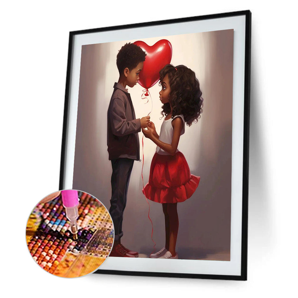 Valentine'S Day Kids - Full Round Drill Diamond Painting 30*40CM