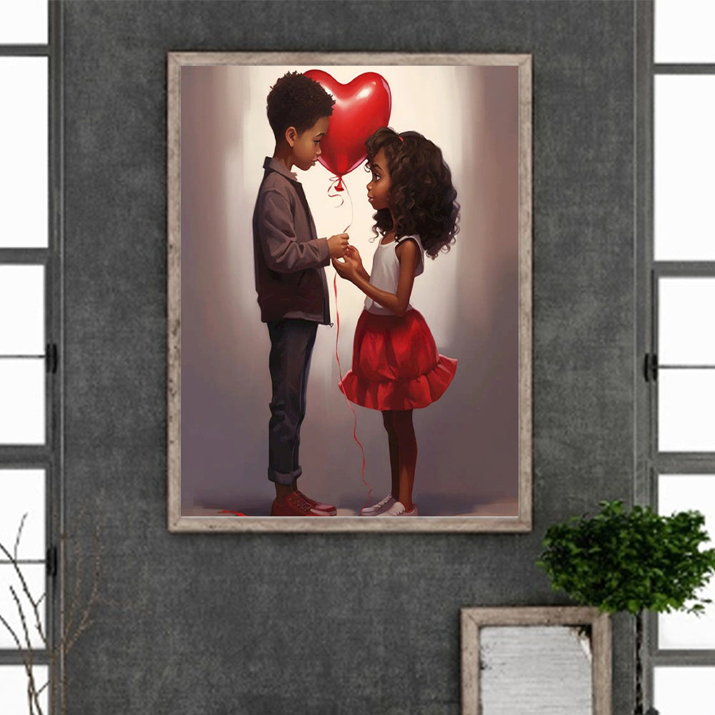 Valentine'S Day Kids - Full Round Drill Diamond Painting 30*40CM